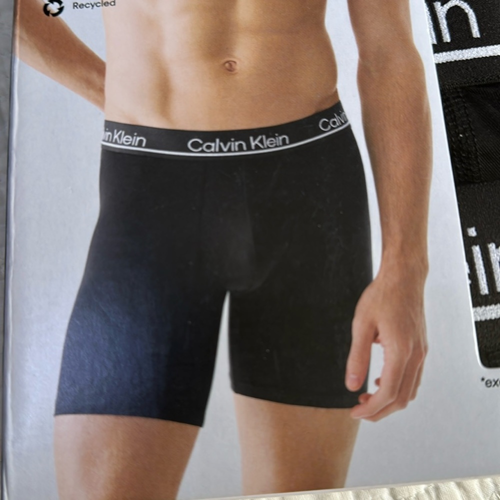 Calvin Klein 3-PK Microfiber Stretch Black Boxer Briefs Med NWT